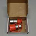 1/2 NPT Flat Face Hydraulic Quick Couplers, Skid Steer Hydraulic Couplers with 2PCS Dust Covers, Couplings Set for Agricultural Machinery, Construction Equipment & Industrial Hydraulic Testing