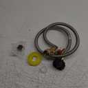 Propane Tank Adapter for 1 lb. Tanks,Upgrade 3 FT/36inch Propane Tank Refill Adapter Stainless Steel Hose with Gauge and ON-Off Control Valve, Fits QCC1 / Type 1 Propane Tank, 2 Caps Included