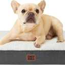 EHEYCIGA Orthopedic Dog Beds, Egg Crate Dog Bed Pet Mat with Washable Removable Cover, All Size Dogs (30.0"L x 20.0"W x 3.5"Th, Beige)