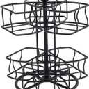 Tea Bag Organizer 360° Rotating Tea Bag Organizer with 6 Compartments 2 Tier Metal Tea Bag Storage Rack Organize 60 Tea Bags Tea Bag Carousel for Kitchen Office