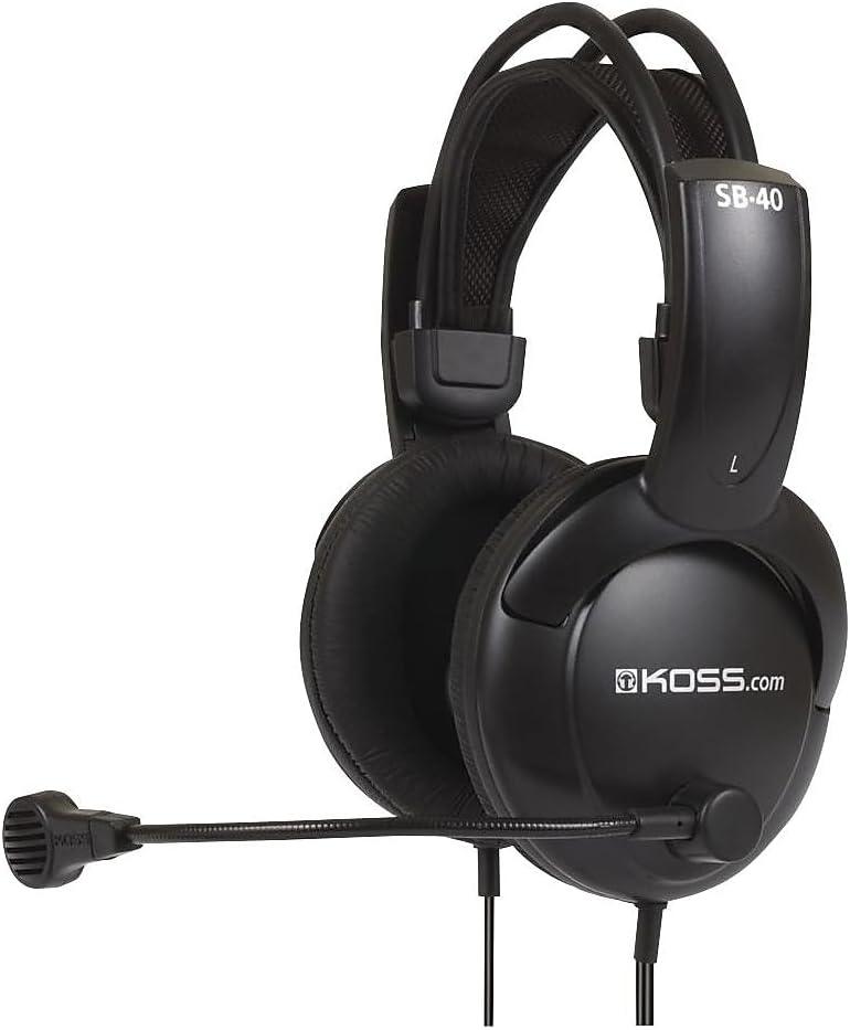 Koss SB40 Computer Headset with Microphone, black/gold