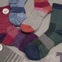 Anlisim Merino Wool Hiking Socks for Women Thermal Winter Warm Boot Work Cushion Socks 5 Pairs (Large, Tie-dye)