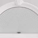 Myshade Arch Window Shades Half Circle Blackout Cellular Shades Cordless No Drill Blinds for Windows Half Moon Honeycomb Fabric No Tools Room Darkening Shades Easy Install (1PCS White 24" W X 12" H)
