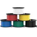 NAOEVO 10 Gauge Wire 180ft, 10 AWG Wire 6 Colors 30ft Each Spool, Flexible Silicone Tinned Copper Electrical Cable, Wiring kit for Breadboard/Automotive/DIY/Battery, 200
