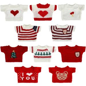 Bencailor 10 Pieces Elf Clothes Set Elf Clothes Accessories Spring Winter Christmas Birthday Party Gift Outfits Knitted Clothing Santa Sweater for Accessories