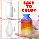 Singhoow 4 Set Mother's Day Paint Your Own Porcelain Paint Vase Art Project White Ceramic Painting Kit for Adults Porcelain Vase Decorating Kit Holiday Supplies DIY(Charming)