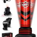 Freestanding Punching Bag for Adults Teens, 70'' Heavy Boxing Bag with Gloves and Pump, Women Men Stand Kickboxing Bags, Upgraded Big Base Boxing Equipment Set for Training MMA Fitness Home Gym (Red)