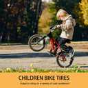 Hycline Kids Bike Replacement Tires Set: 2-Pack 16x2.125 inch Premium Butyl Rubber Wear-Resistant Folding Bicycle Tires and 2 Pcs Bike Tubes Schrader Valve with Tire Levers for BMX MTB
