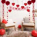 21 Pcs Valentines Day Decorations Set - Be Mine Banner, Hanging Ornaments, Paper Pom - Poms, Heart Garland Banner for for Valentine's Day, Weddings, Engagement Party