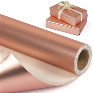 Rose Gold Metallic Wrapping Paper Roll, Solid Color Matte Gift Wrap Paper - Pearly Lustre, Light Rose Gold Gift Wrapping Paper for Birthday Wedding Christmas Mother's Day Baby Shower - 82.5FT 30inch x 33ft