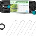 LINEX Garden Flat Soaker Hose 1/2" x 15 ft with Stake for Garden Beds Drip Irriagtion Hoses Heavy Duty Save Water 80%