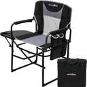 SUNNYFEEL Camping Directors Chair, Heavy Duty,Oversized Portable Folding Chair with Side Table, Pocket for Beach, Fishing,Trip,Picnic,Lawn,Concert Outdoor Foldable Camp Chairs, 21D x 25W x 36H in