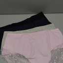Women's Combed Cotton Lace Full Coverage High Rise Seamless Brief Panty Underwear 4 Pack Size L