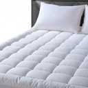 Queen Size Fitted Mattress Pad - 8"-21" Deep Pocket Fitted Quilted Topper - Breathable Cotton Top