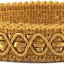 Gimp Braid Fabric Trim - 0.59 Inch / 10 Yards, Gold Silver, Upholstery, Polyester, DIY Crafts, Home Decorative