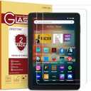 OMOTON Screen Protector for New Amazon Kindle Fire HD 8/8 Plus/Kids/Kids Pro Tablet(2024/2022/2020, 12th/10th Generation, 8 inch), Tempered Glass/9H Hardness/Case Friendly, 1 Pack