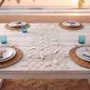 Lemonroad 2 Pcs Fish Net Table Runner White 13 x 72 Inch
