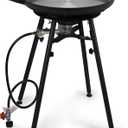 ONLYFIRE GRILLS Propane Paella Burner Stand Set with 21" Paella Pan, GS300 | Portable Outdoor Propane Burner, Discada Cooker Skottle Kit for Patio Backyard Camping Tailgating RV, 4FT Hose, 60000BTU