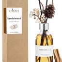 Clesh Reed Diffuser Set, 6.7 oz Sandalwood Scented Diffuser with Sticks, Home Fragrance Reed Diffuser for Bathroom Shelf Decor