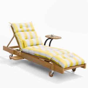 Outdoor Lounge Chair Cushions with Pillow Ties Water Fade Resistant, 1 PACK 81"x27"x4.5"
