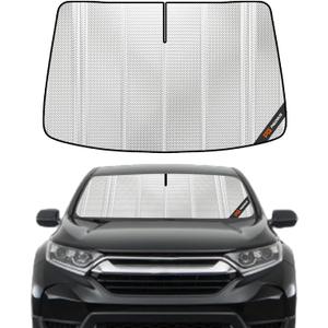 Pigenius Windshield Sun Shade for Honda CRV 2017-2022. Full Coverage Rearview Mirror Shade for Ultimate Protection (Silver)