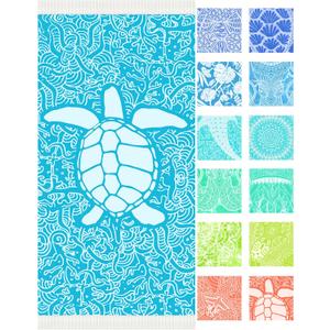 Vikumond Thin Turkish Beach Towel Lightweight Soft Cotton Extra Large XL Oversized Sand Free Sandproof Absorbent Quick Dry Towels Cloud Bath Pool Travel Compact Essentials Accessories for Adult Gifts