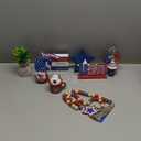4th of July Decorations, Memorial Day Decorations, Independence Day Patriotic Tiered Tray Decor Set, 8 Pieces Fourth of July Centerpieces for Home Office Table Shelf, Red White and Blue Decorations