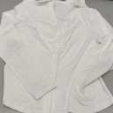 PRETTYGARDEN Womens Button Down Shirts V Neck Collared Ruched Slim Fit Long Sleeve Shirt Casual Spring Fashion Ladies Tops (Small, White)