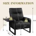 Modern Black Accent Chair PU Leather Upholstered Armchair with Foldable Side Table for Bedroom Living Room Chairs Office Chair, 26.2"wx30.3"dx37.6"h