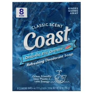 Coast Refreshing Deodorant Soap - Bar Soap with Thick Rich Lather - Clean Rinsing Formula for Fresh, Non-Dry Skin - Classic Scent - 7 x 4 oz