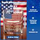 Mumufy 4 Pack 10oz 250th Anniversary Whiskey Rocks Glasses Old Fashioned Glass Drinkware 1776-2026 Patriotic Distressed Vintage American Flag We the People Design, USA Commemorative Gift