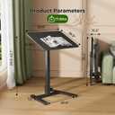 Gibbon Mounts Foldable Standing DeskSmall Mobile Sit-Stand Desk with 90 Tiltable TopRolling Rising Laptop Workstation Adjustable HeightPortable Table on Hidden Wheels/4 Lockable CastersBlack, 25.6"W x 18.9"D x 28.5"H