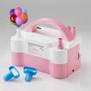 Balloon Pump - Electric Dual Nozzle Air Pump for Balloon, Portable Balloon Blower Save Time and Effort, Balloon Inflator for Parties and Decorations - 110V-120V, 600W (Pink White)