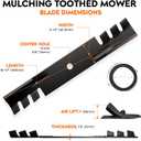 ILONPA 48" Mower Mulching Blades for Toro 103-2527 Ferris 5020843 1520843 Ariens 00273000 04919100 04920600 Bobcat 03239 Exmark 1520843 1-323515 1-403026 Snapper 03239 Zoom 2348 48" Mower Decks, Black