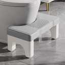 Toilet Stool Squat Adult, Poop Stool for Bathroom Adults, Toilet Foot Stool for Pooping, Toilet Step Stool for Kids, Non-Slip Surface, Sturdy Plastic, Gray
