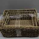 Wicker Basket Set of 3, Seagrass & Hyacinth Storage Baskets with Handles | MULTI-ROOM STORAGE — 3 nesting wicker baskets organize blankets, pantry goods, linens, toys and everyday essentials.