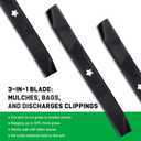Grasscool 134149 Mulching Blades for Craftsman 21 inch Mower Blade LT2000 LT1000 YS4500 Replace 422719 532134149 Husqvarna Poulan Pro 21'' Deck Riding Lawn Mower 5 Point Star (2 Pack)