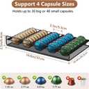 Coffee Syrup Rack Organizer, 3-Tier 8 Bottles Syrup Rack with Pod Holder Drawer for Nespresso Pods, Holds up to 30 Big or 40 Small Capsules, Countertop Coffee Bar Organizer for Kitchen Cafe