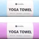 Eunzel 2 Pack Hot Yoga Towel Non Slip Yoga Mat Towel Non-Slip Sweat Absorbent Microfiber Towel for Hot Yoga, Pilates and Workout 72" x 26.5", Blue/Purple