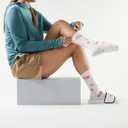 Smartwool womens Everyday Garden Gala Crew Socks (Medium, White)