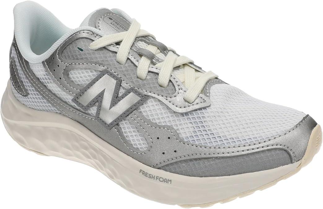 New Balance Women's Fresh Foam Arishi V4 Running Shoe (9.5, Silver Metallic/Reflection/Nb White), 9.5