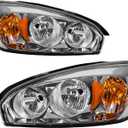 Torchbeam Headlight Assembly Compatible with 2004 2005 2006 2007 Chevy Malibu OE Headlamp Replacement for 2008 Malibu Classic LS/LT Pair Front Headlights Chrome Housing Driver and Passenger Side