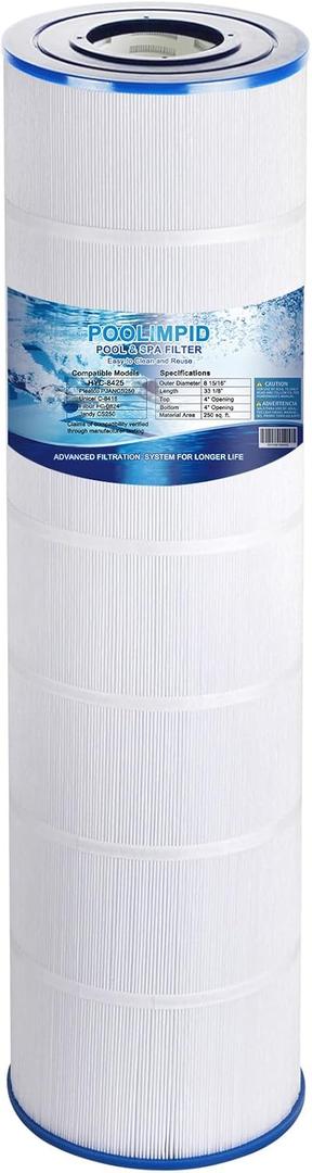 CS250 Pool Filter Compatible with Jandy CS250, R0462500, PJANCS250, Unicel C-8418, C-8425, Filbur FC-0824, 250 Sq.ft Filter Cartridge -1 Pack