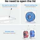 3D Printing Filament Storage Box with air-Tight connectors and Filament Spool Holders - Filament Dry Box for Filaments Sealing and Protection with Desiccant & Label (5.8L, 2Pack)