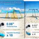 13x10FT Beach Tent Sun Shelter – UPF50+ Outdoor Canopy with 10 Sandbags, Sand Shovel, Ground Pegs & Stability Poles – Portable Shade for Camping, Fishing, Picnics & Beach Trips