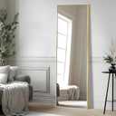 55x15'' Rectangle Full Length Mirror Wall Mounted, Long Gold Standing Floor Mirror, Full Body Tempered Glass Mirror with Aluminum Frame for Bedroom, Living Room, Bathroom, Entryway Decor