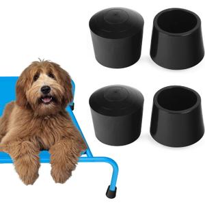 Impresa Elevated Dog Bed Feet - Anti-Slip Rubber Feet for Raised Bed - Floor-Grip Stabilizers for Dog Cot - Universal 1-Inch Leg Caps - Pack of 4, Conical Rubber