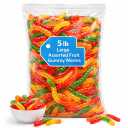 Giant Gummy Worms, 4-Inch, Assorted Fruit Flavors, 5 Pounds Bulk Bag, Two-Toned Colors BBD 09-05-2026