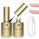 UNA GELLA 2 Pcs Builder Gel for Nails, 5 in 1 Builder Gel in a Bottle for Top Coat, Nail Thickening, Nail Strengthener Nail Extension Hard Gel U V/LED Lamp Cured DIY Salon