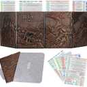 CZYY DND Dungeon Master Screen Faux Leather Embossed Dragon & Mimic, Four-Panel with Pockets DM Screen for Dungeons and Dragon, Pathfinder, D&D